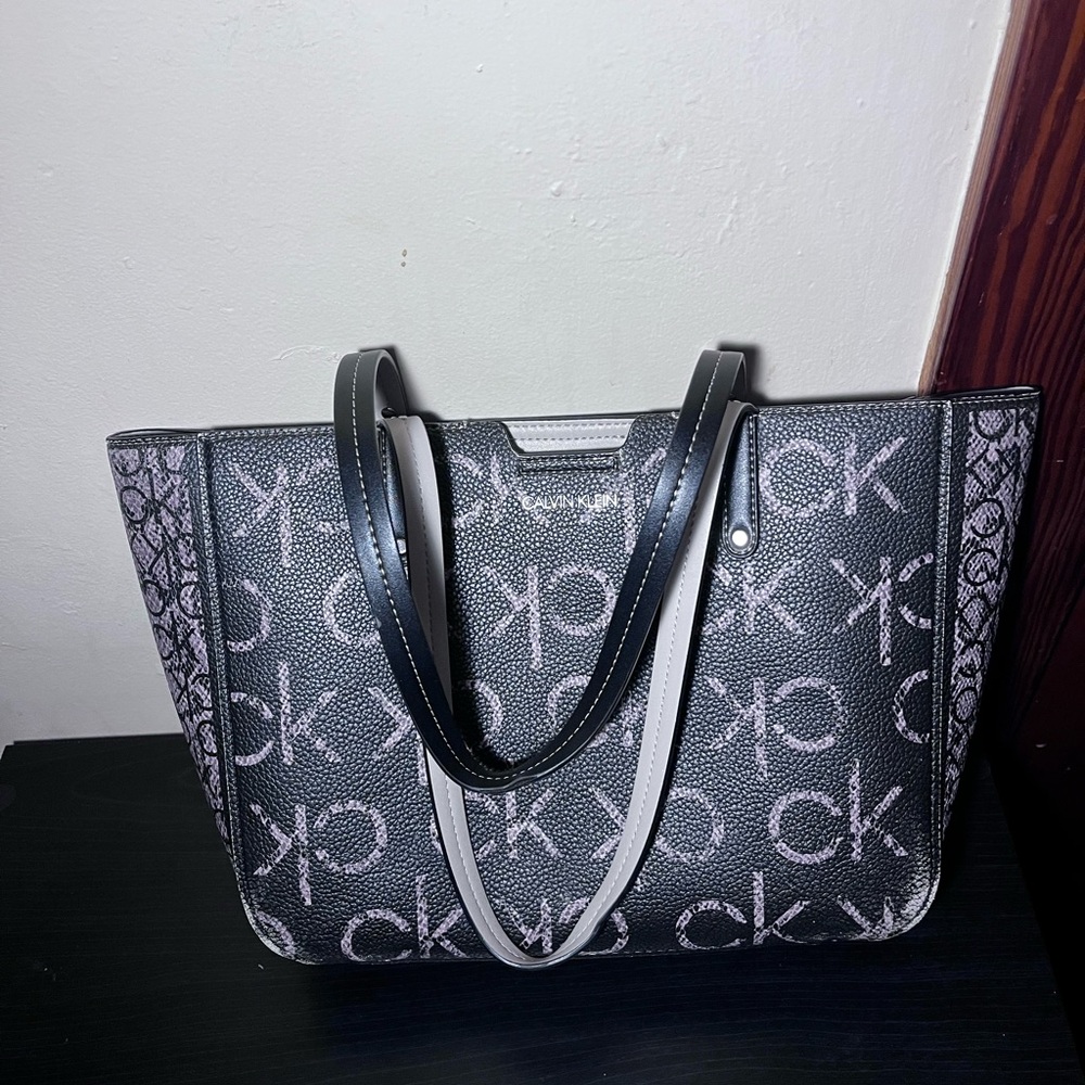 Calvin Klein Monogram Black and Gray Tote